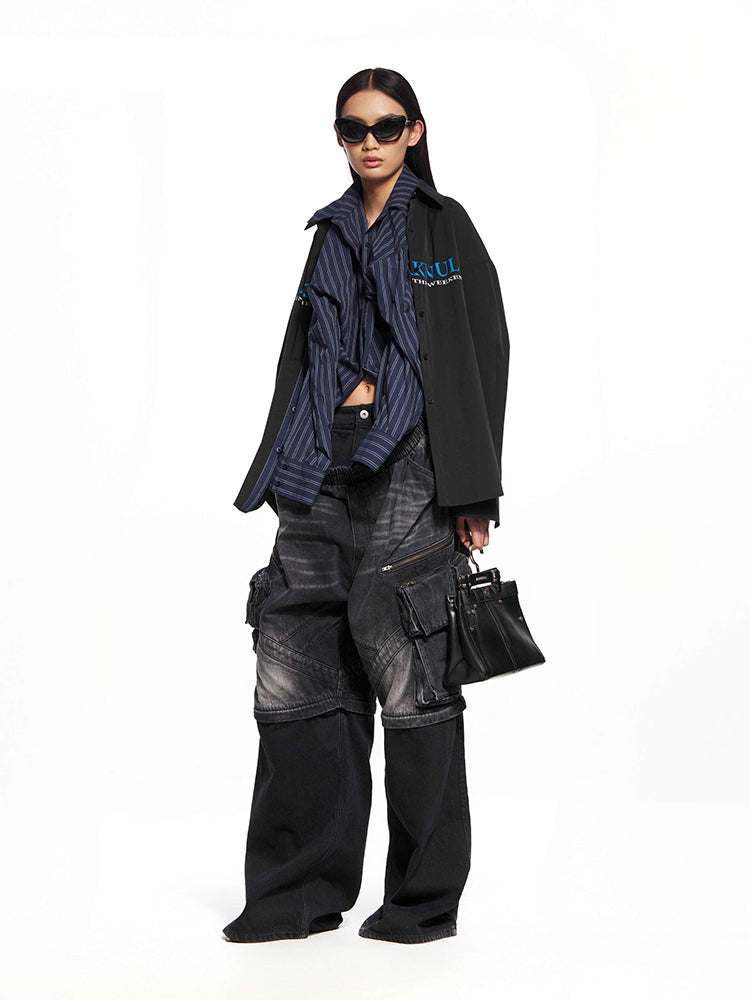 LOHEN DOUBLE WAIST 2TUCK PANTS 36サイズ　黒 Black Double Waist Two-Piece Jeans – MARRKNULL
