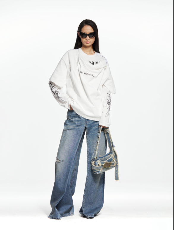 Printed Two-Piece Long-Sleeve T-Shirt