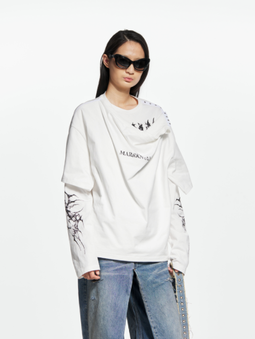 Printed Two-Piece Long-Sleeve T-Shirt
