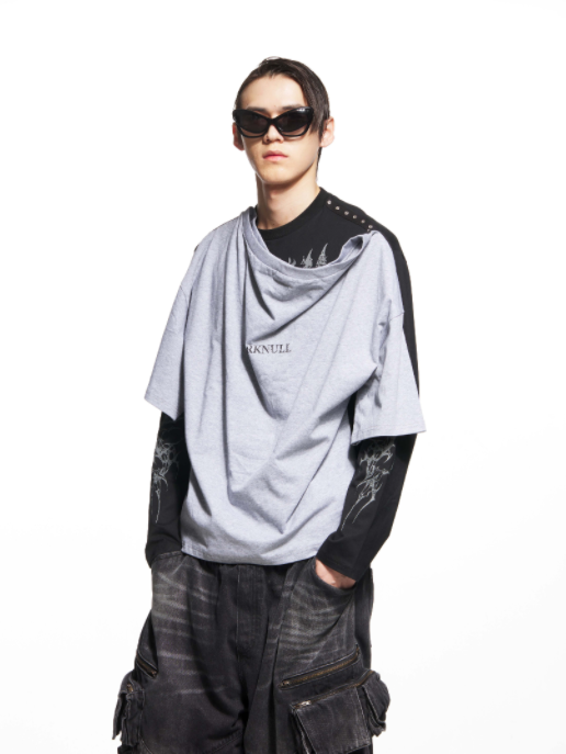 Printed Two-Piece Long-Sleeve T-Shirt