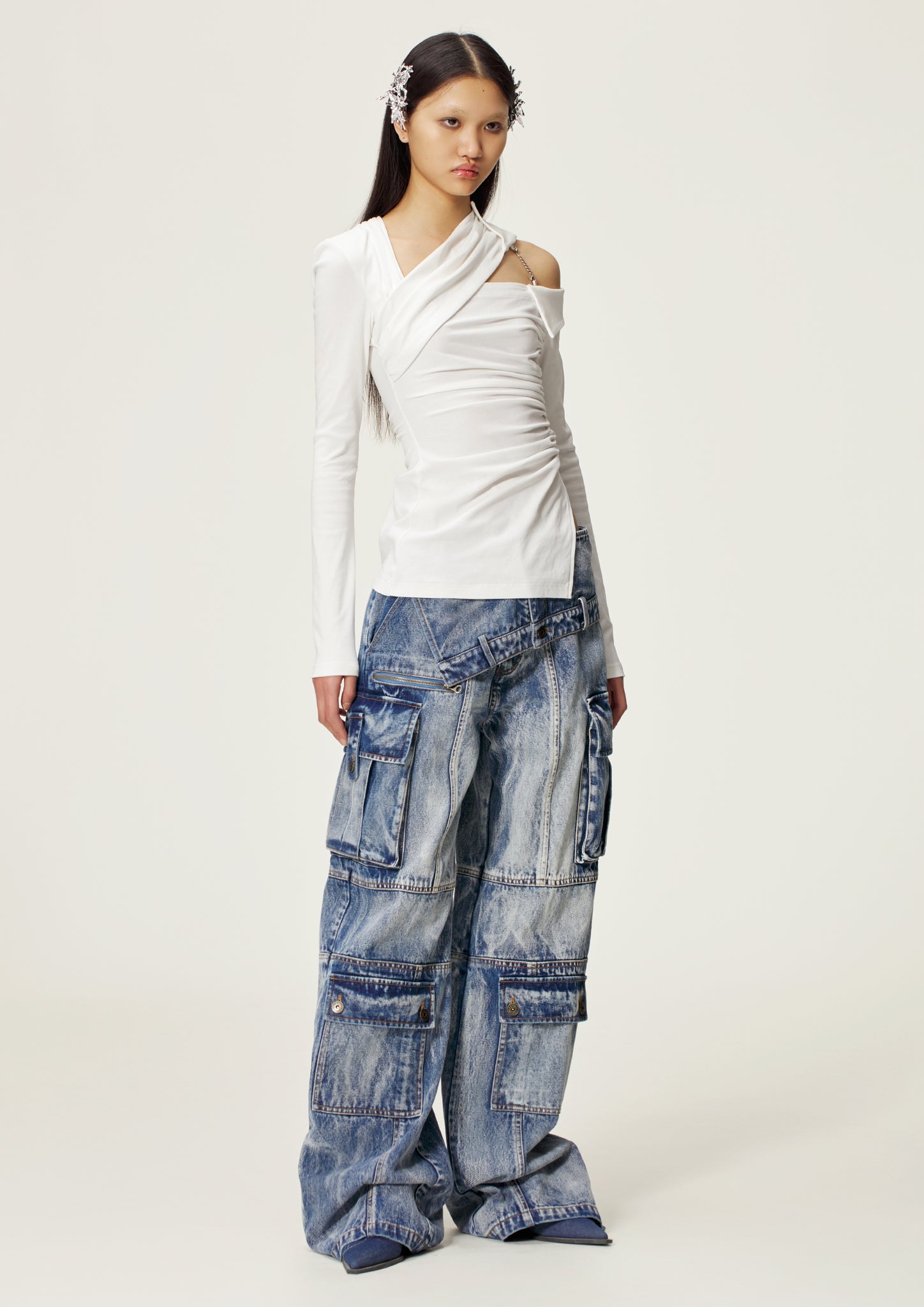 Blue Dislocation Collate Trousers