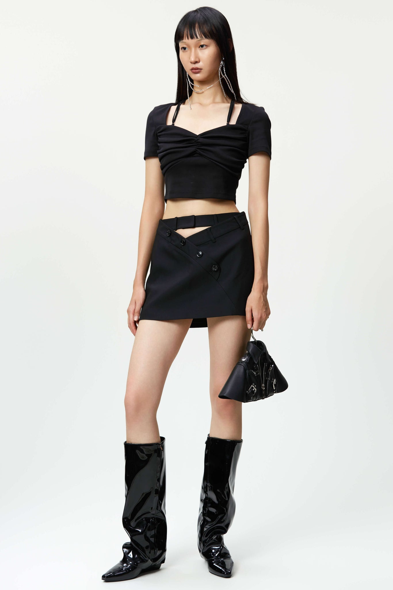 Black hollowed out skirt