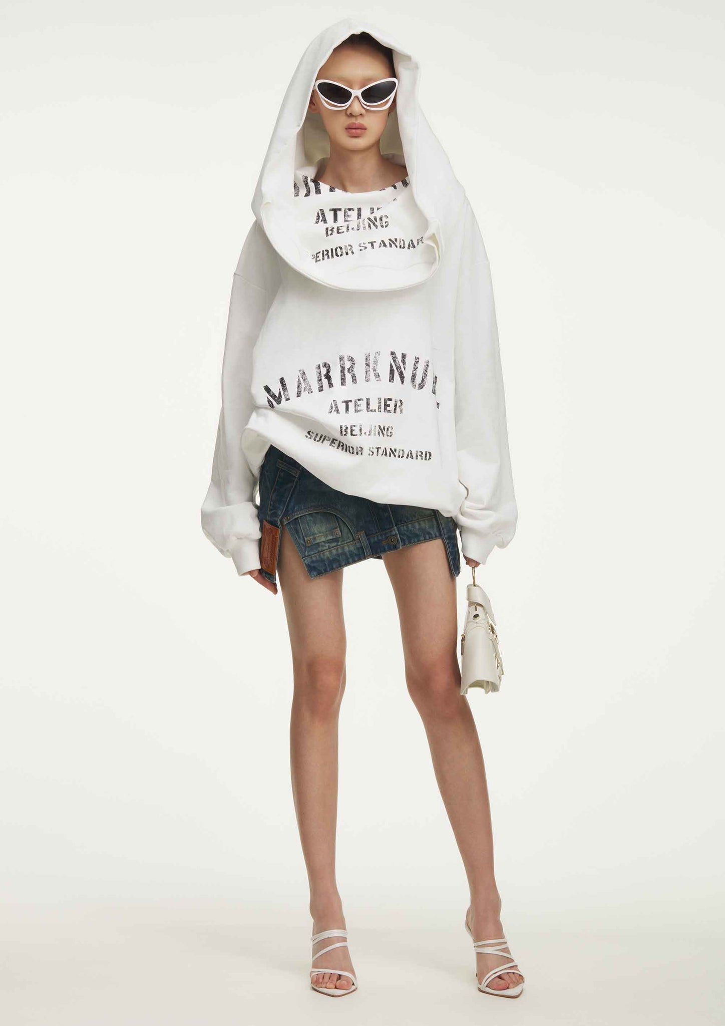 WHITE DOUBLE  SWEATSHIRT