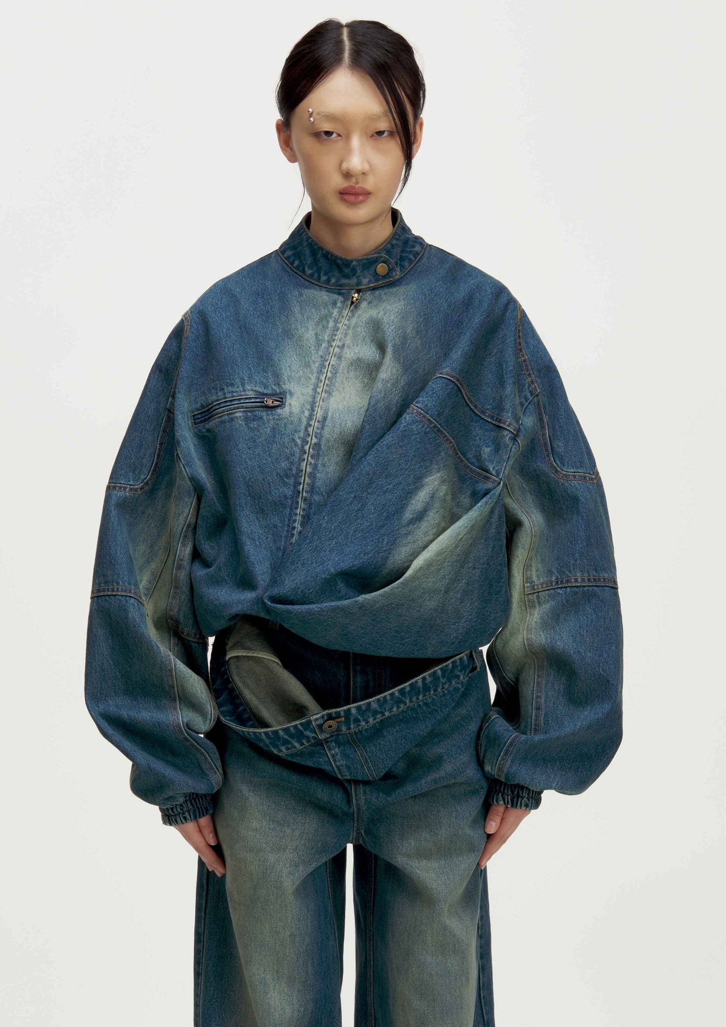 BLUE DISLOCATION  DENIM JACKET