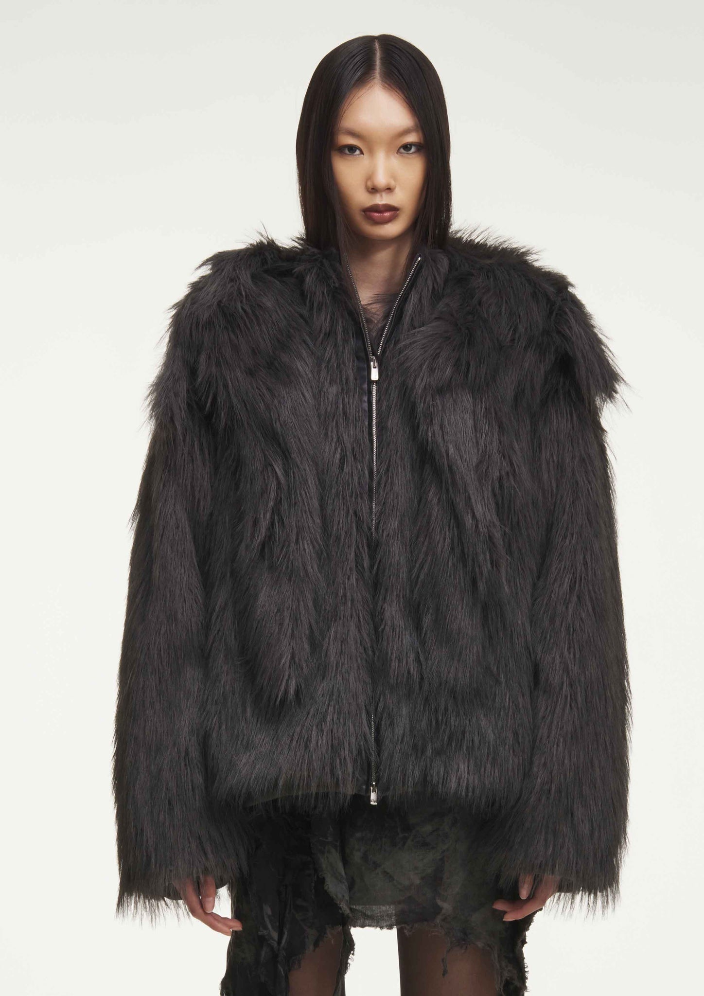 BLACK HAIR  SHEARING JACKET