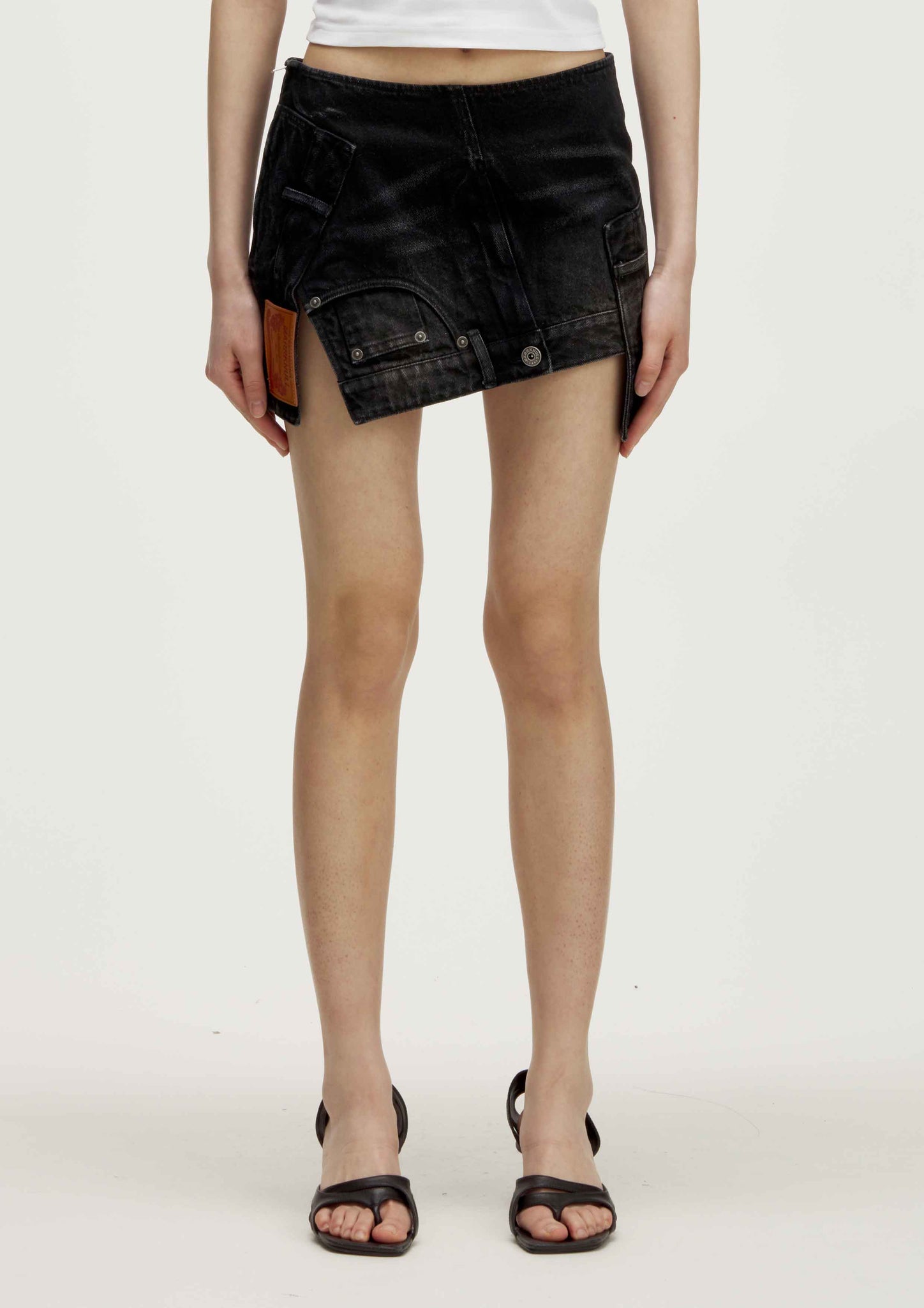 BLACK ORIGAMI  DENIM SKIRT