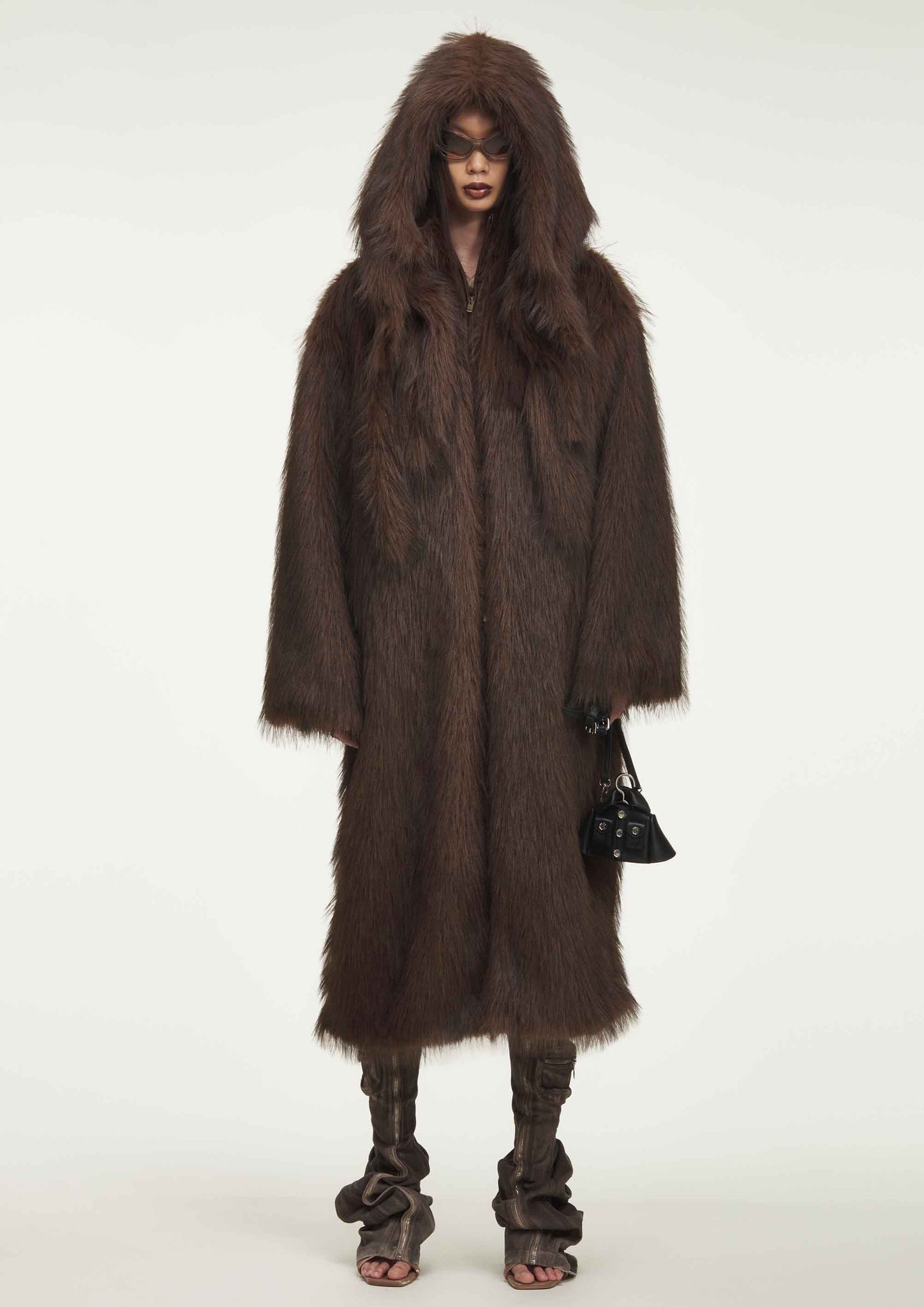 BROWN HAIR FUR  COAT