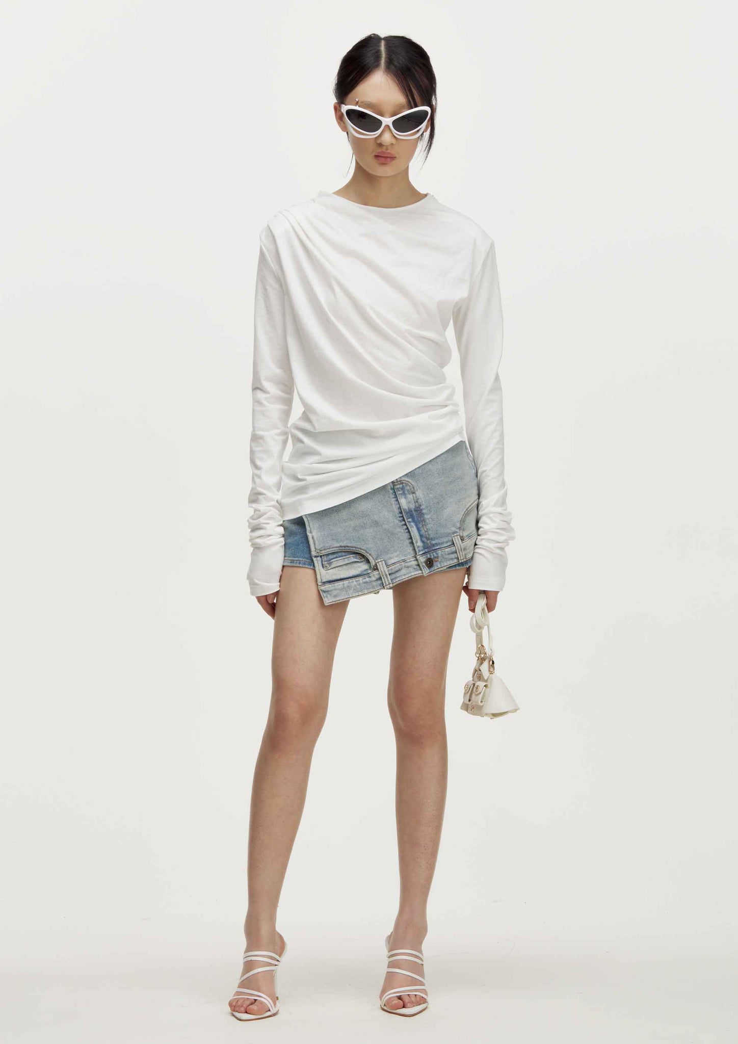 BLUE DISLOCATION  DENIM SHORTS