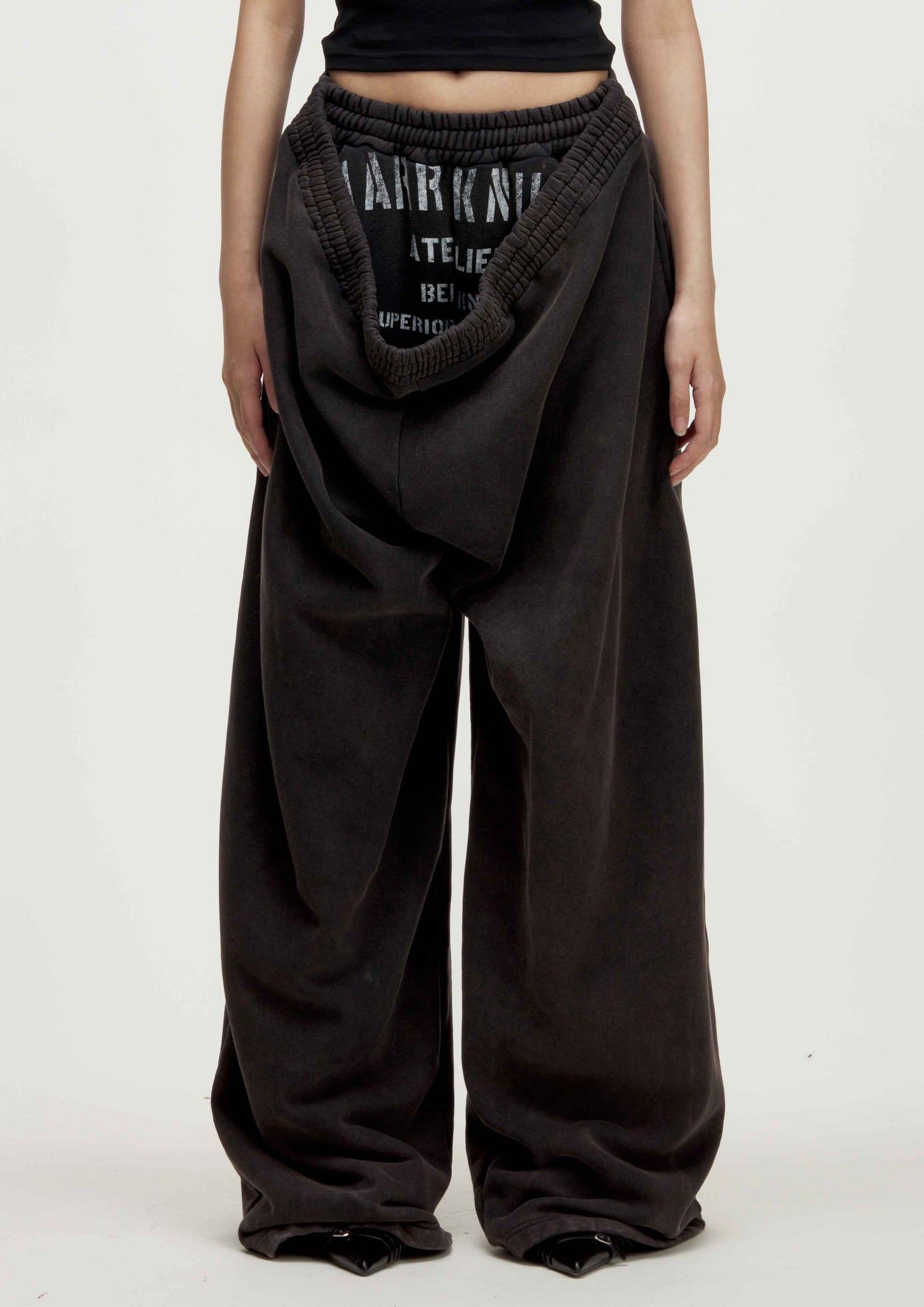 BLACK TURNDOWN  SPORT PANTS