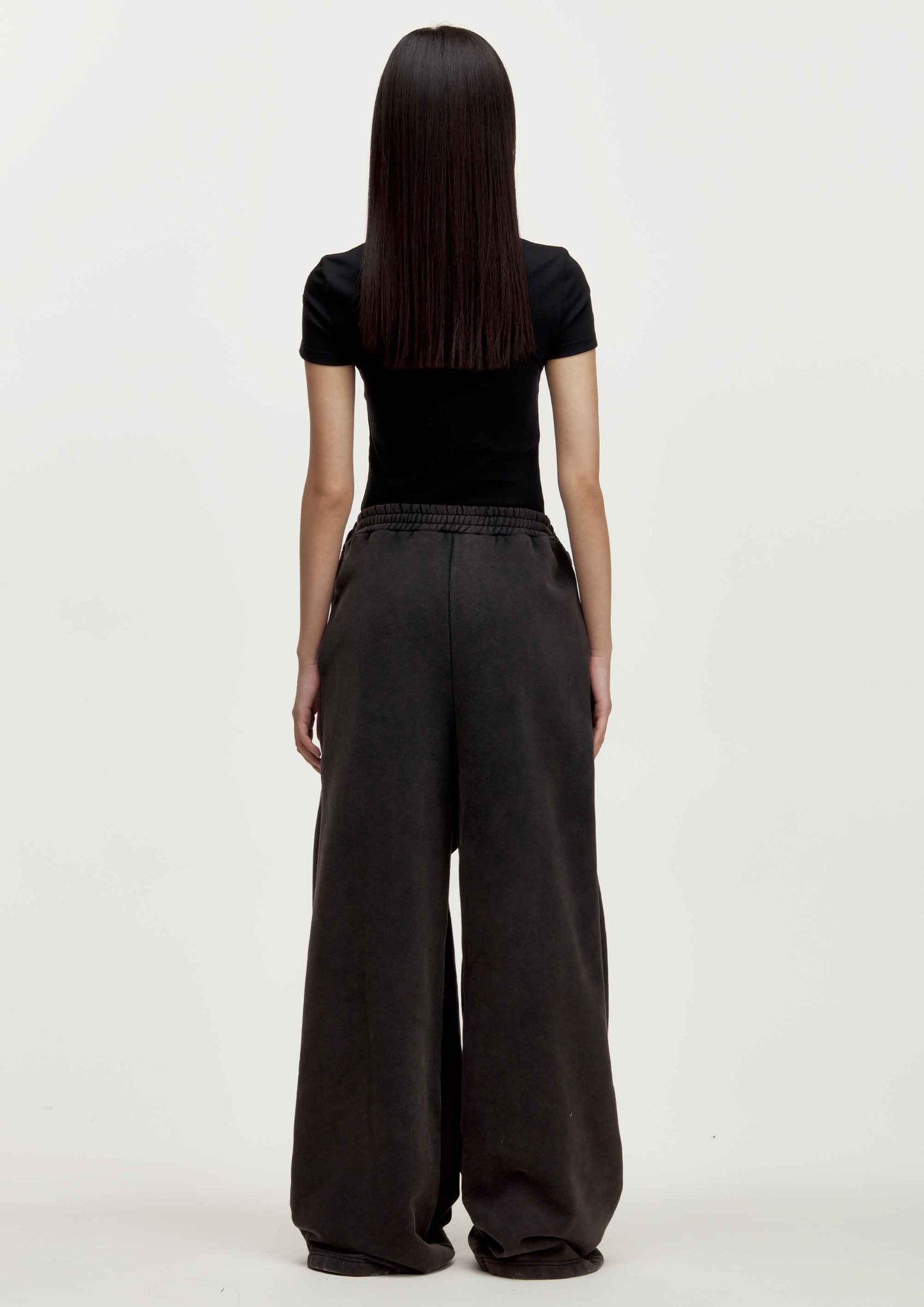 BLACK TURNDOWN  SPORT PANTS