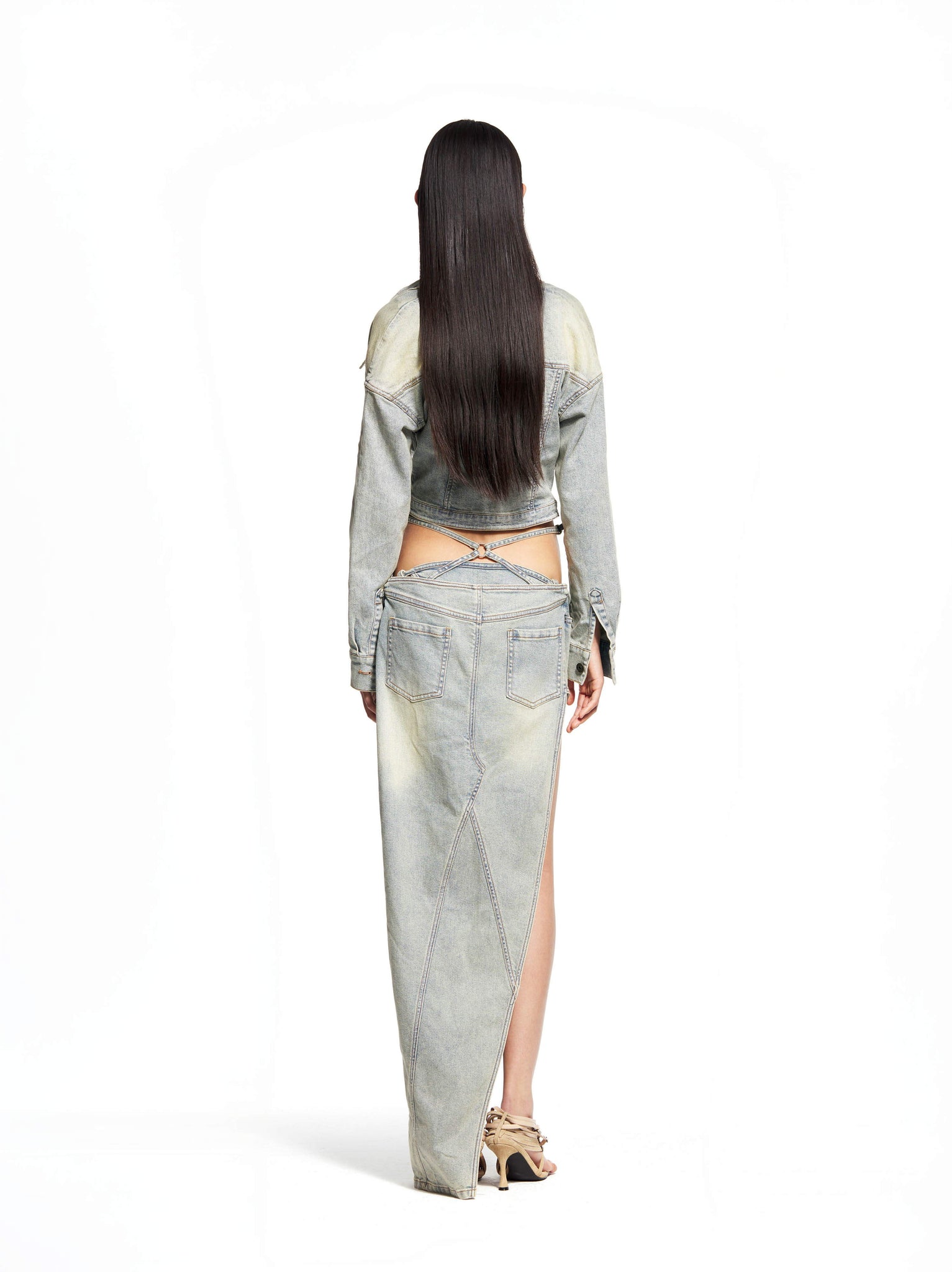 Swing Pleat Denim Shirt
