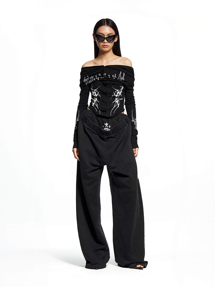 Pile Pleat Long Sleeve Corset