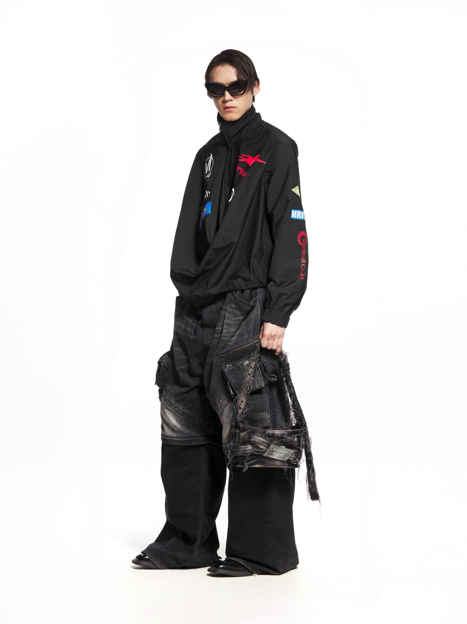 Draped Stand-Collar Jacket
