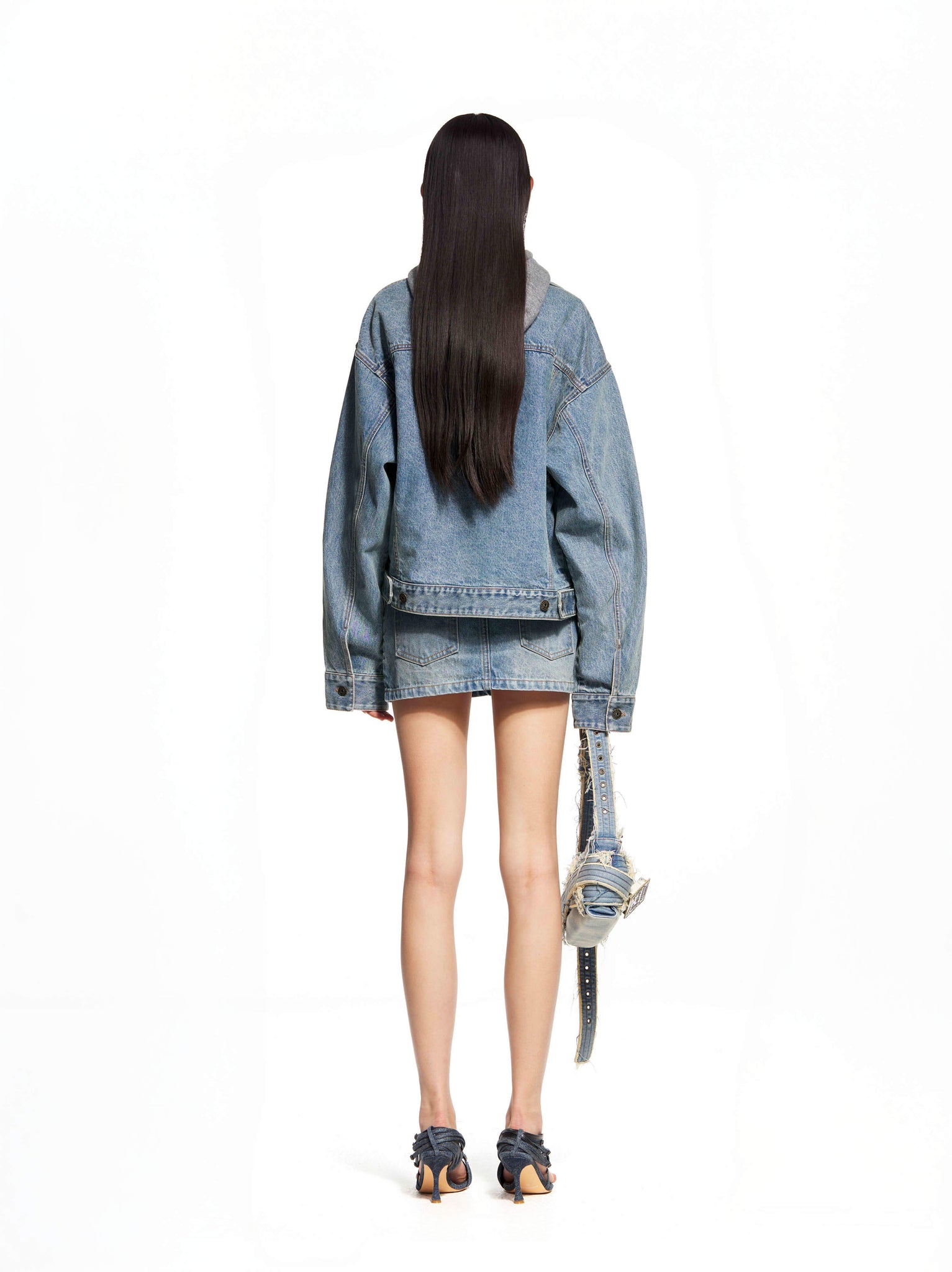 Dislocated Wrap-Around Denim Jacket
