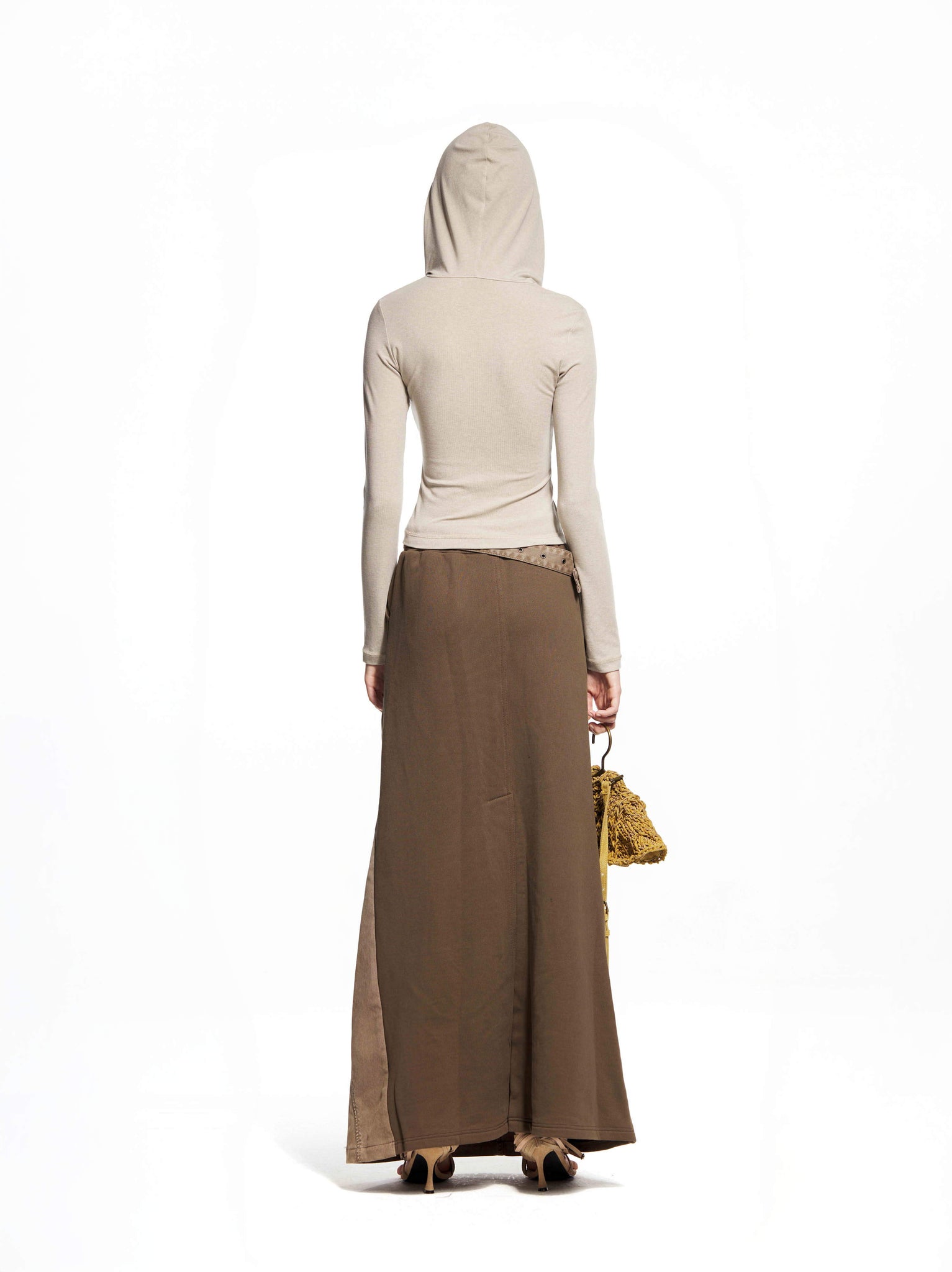 Dislocated Denim Maxi Skirt