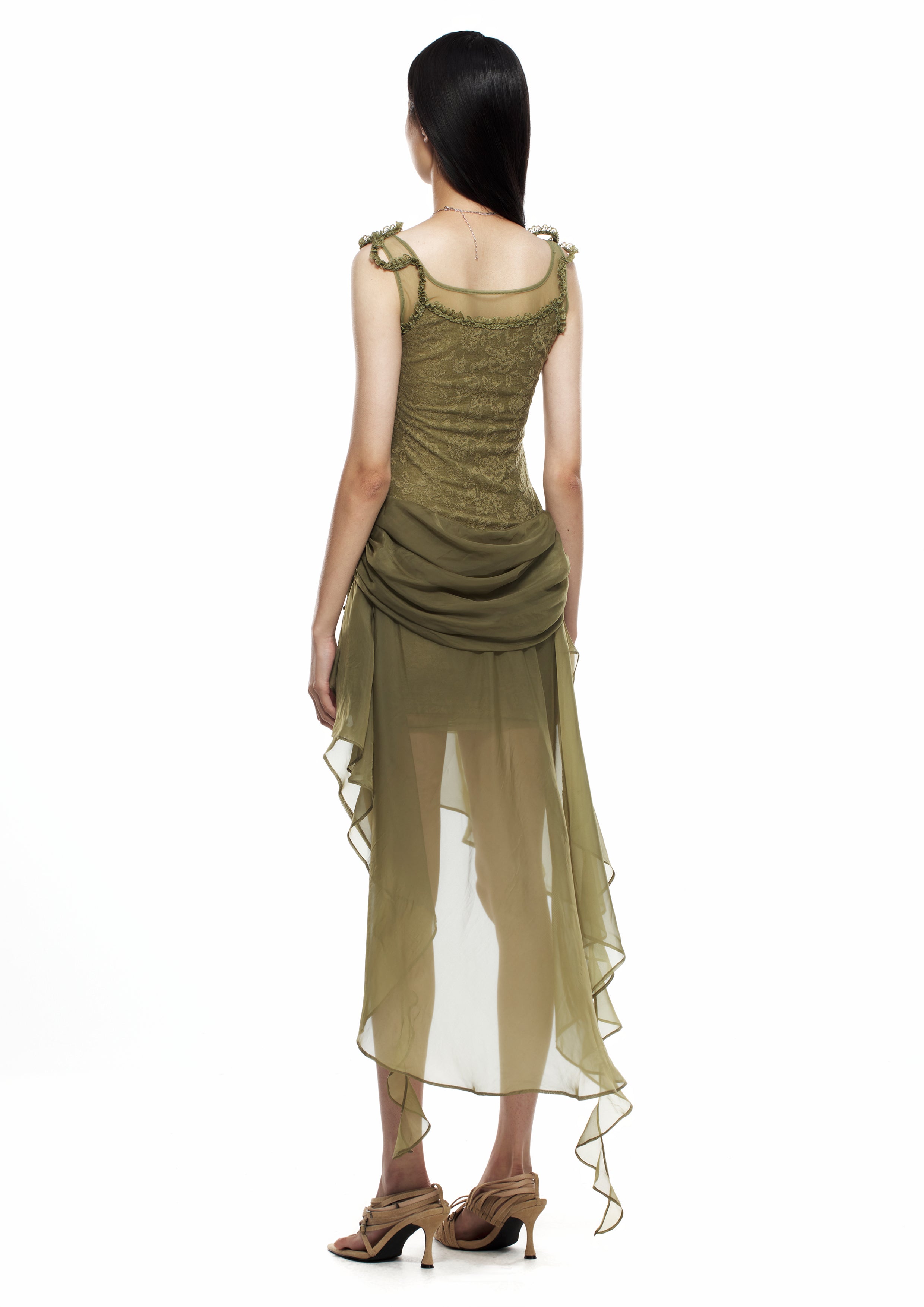 Green Lace Layered Dress – MARRKNULL
