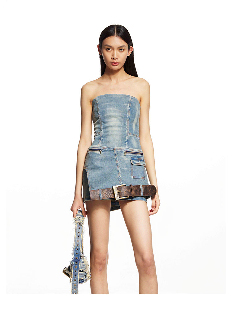 Dislocated Strapless Dress