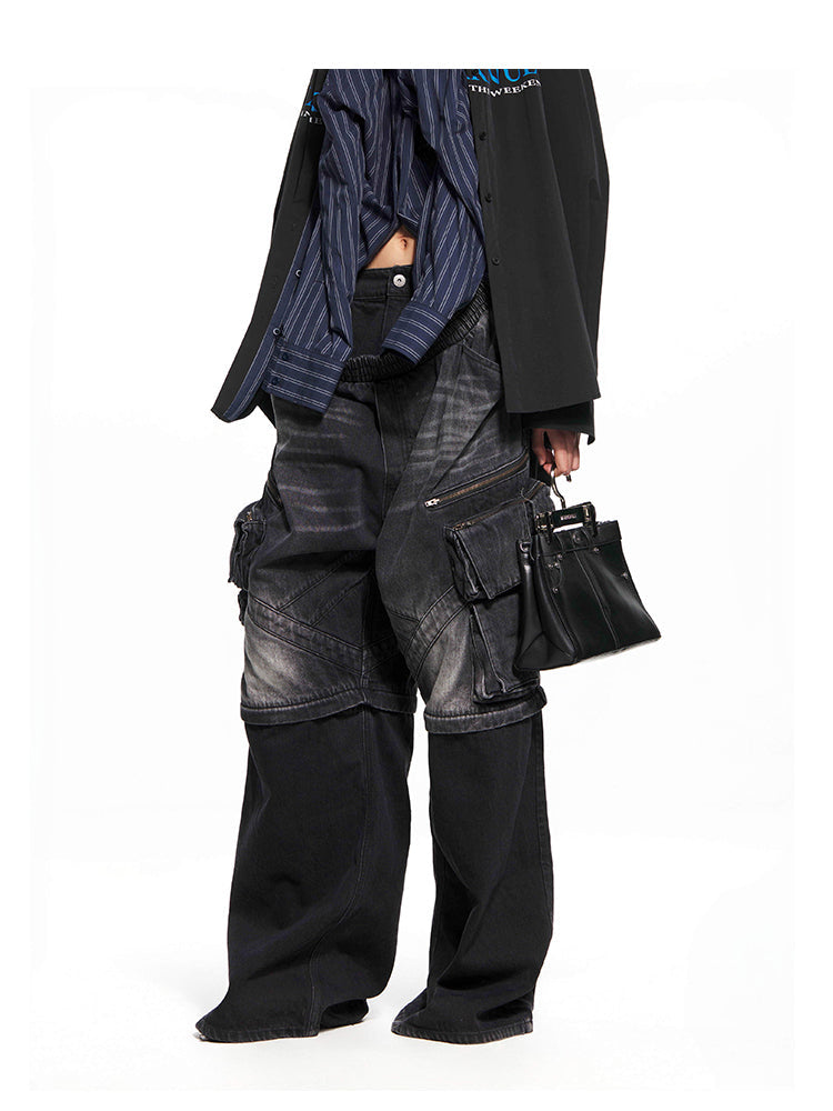 Black Double Waist Two-Piece Jeans – MARRKNULL