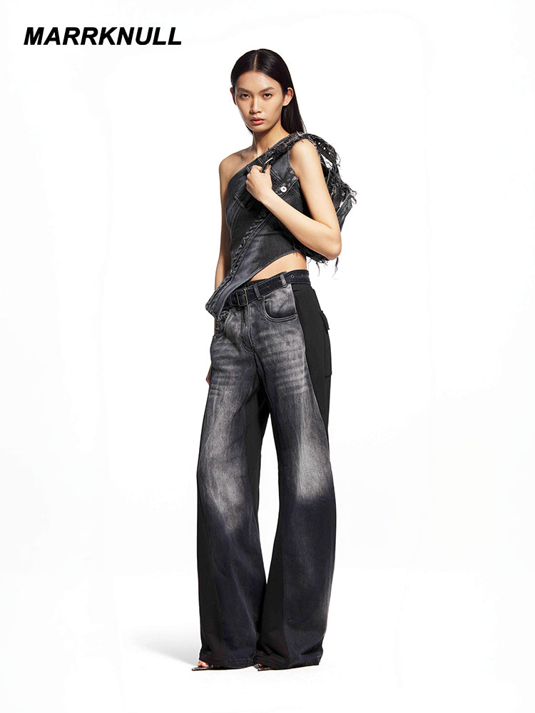 Black Dislocation Patchwork Pants