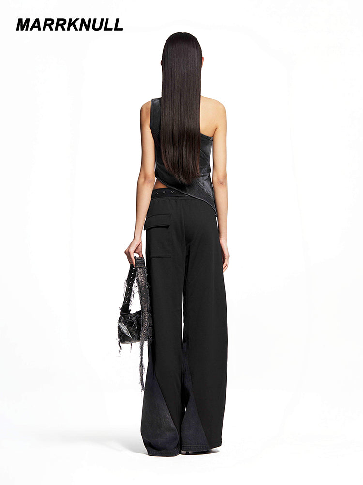 Black Dislocation Patchwork Pants