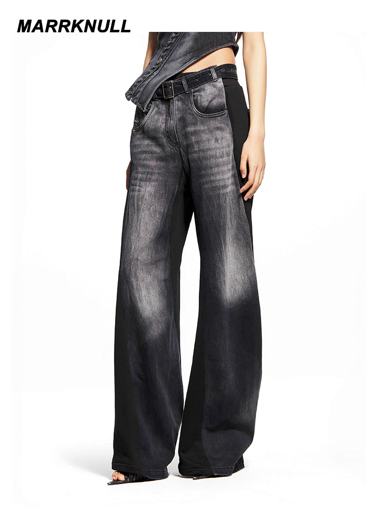 Black Dislocation Patchwork Pants