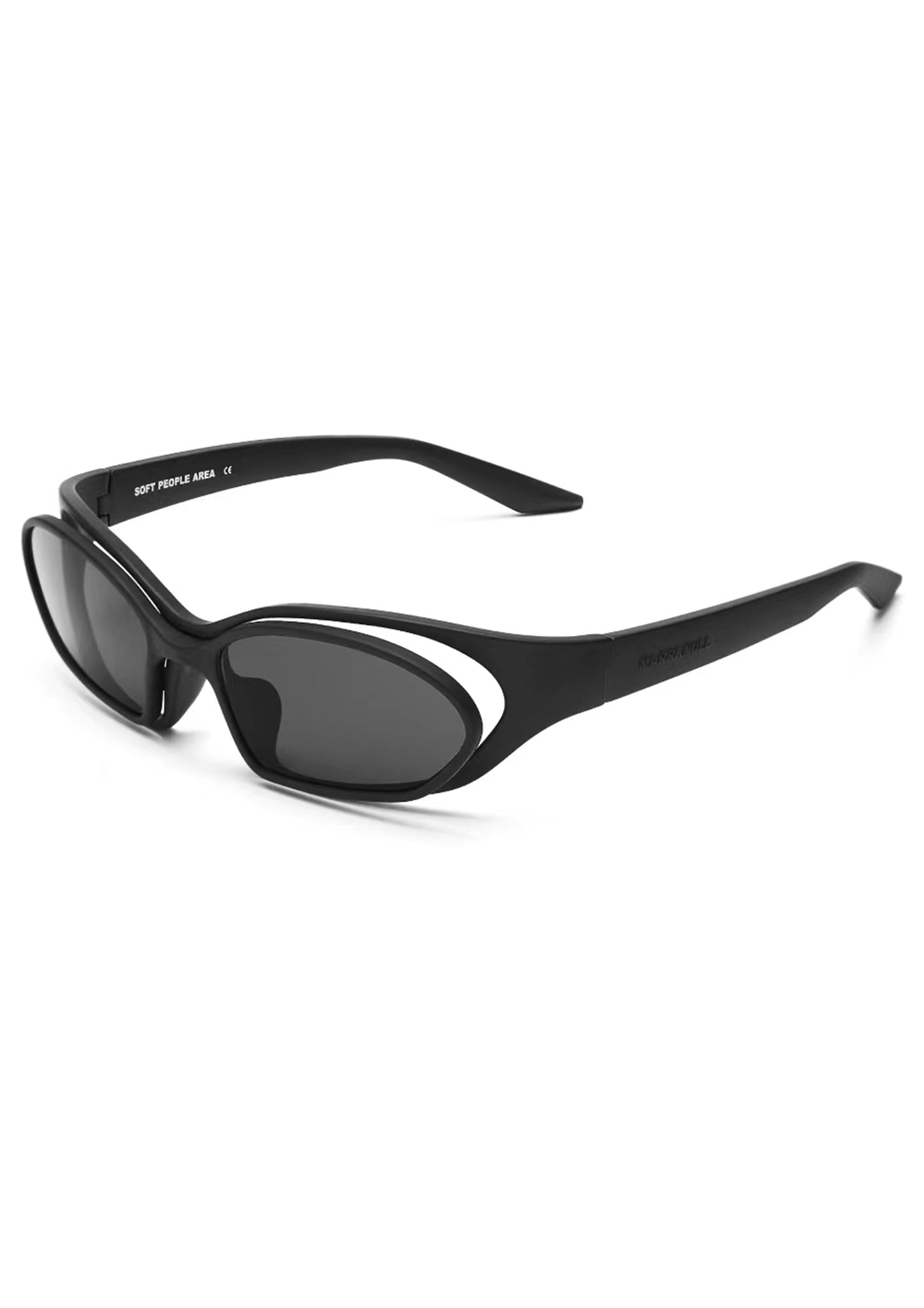 SOFT PEOPLE AREA JOINTLY-DESIGNED DOUBLE RIM SUNGLASSES BLACK