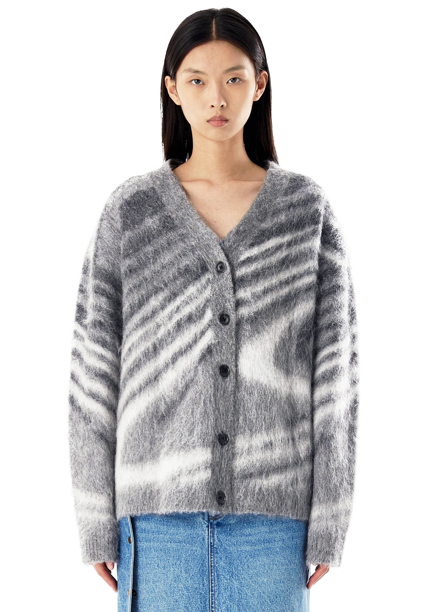 Grey Wood Mohair Cardigan