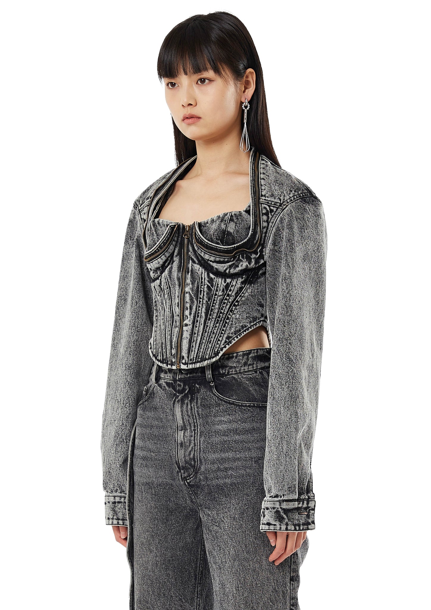 Black Corset Denim Jacket