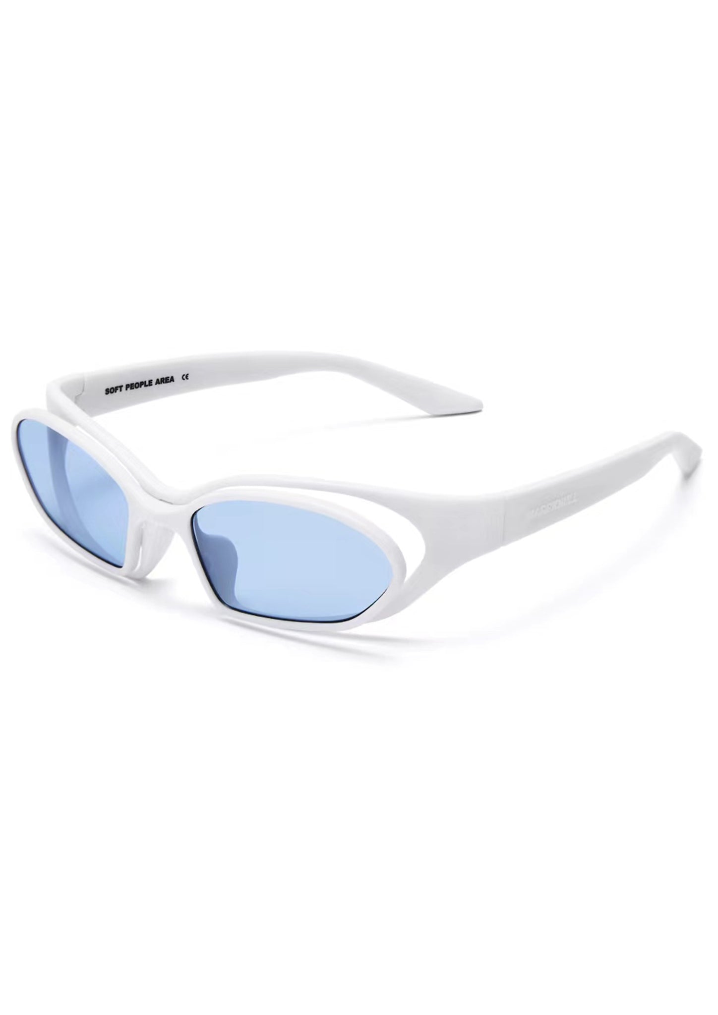 SOFT PEOPLE AREA JOINTLY-DESIGNED DOUBLE RIM SUNGLASSES WHITE